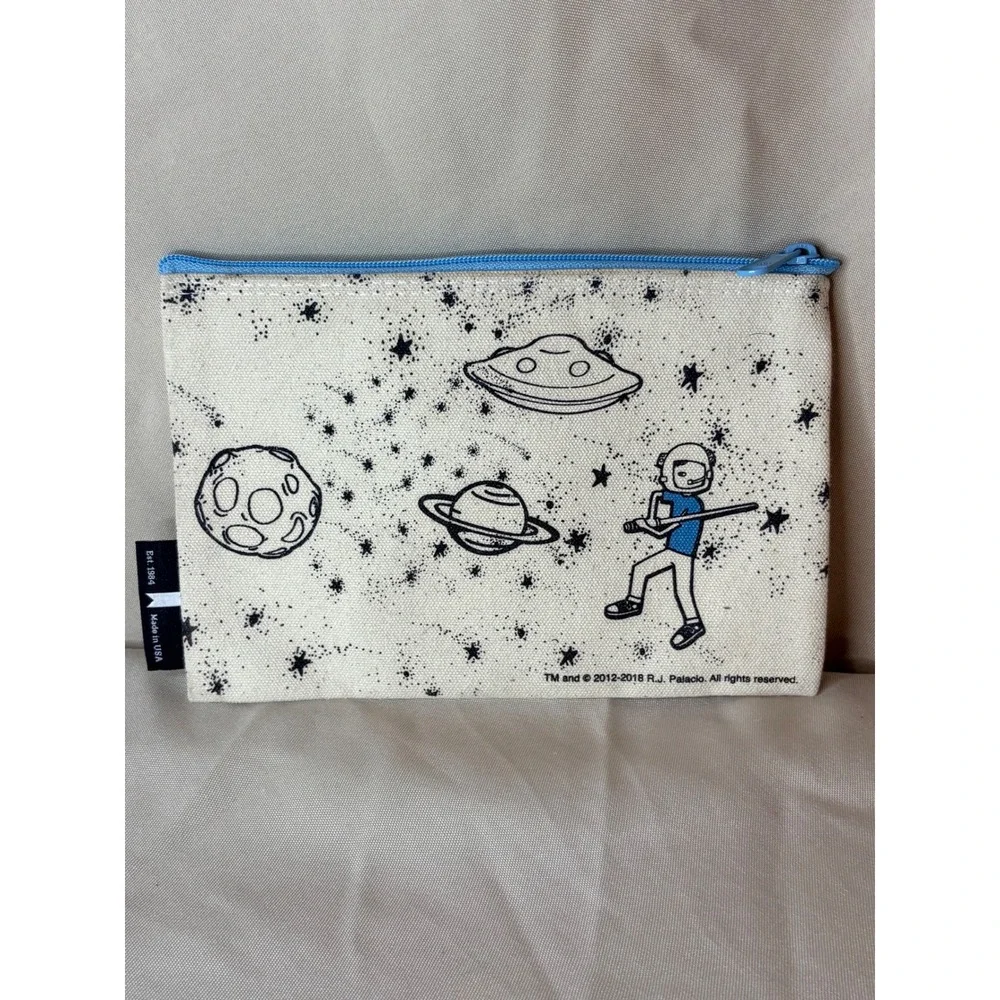 Out of Print Wonder Choose Kind Canvas Zipper Pouch Bag R.J. Palacio Space Print